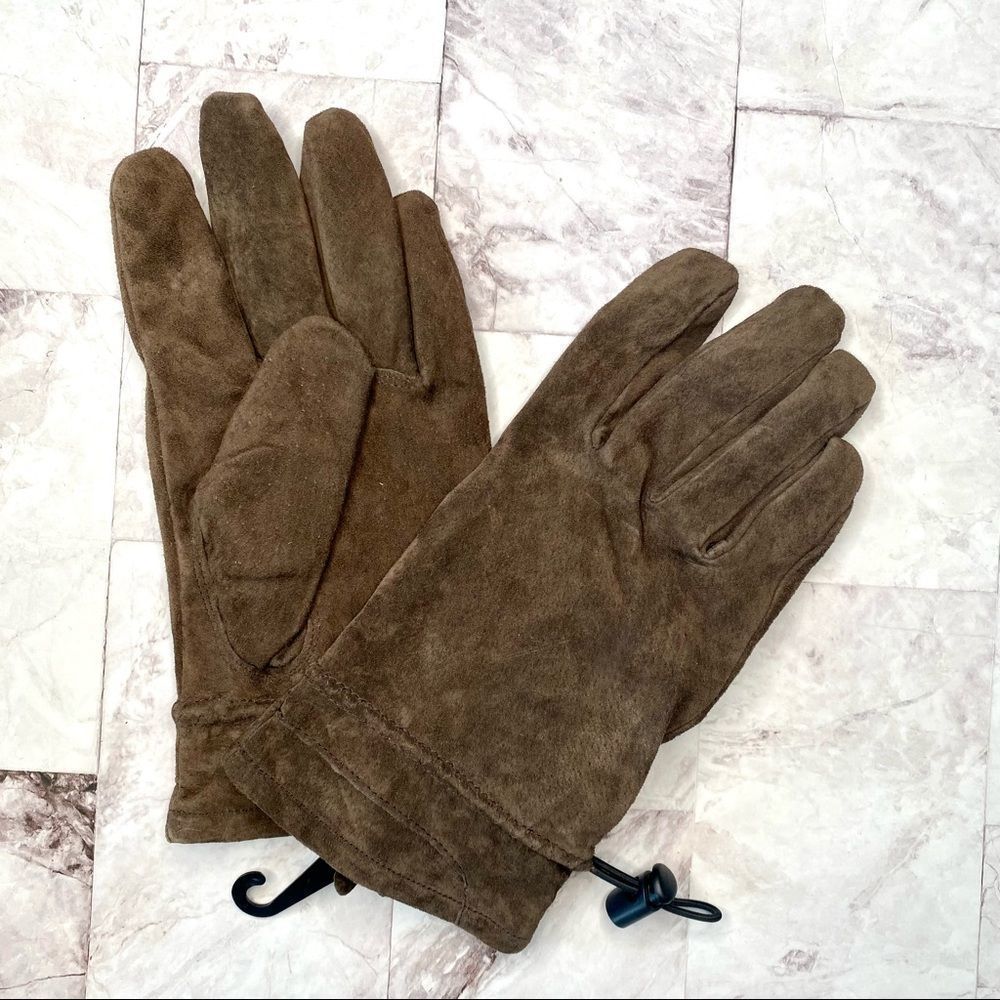 HUDSON’S BAY 100% Brown Leather Winter Gloves - Size M/L